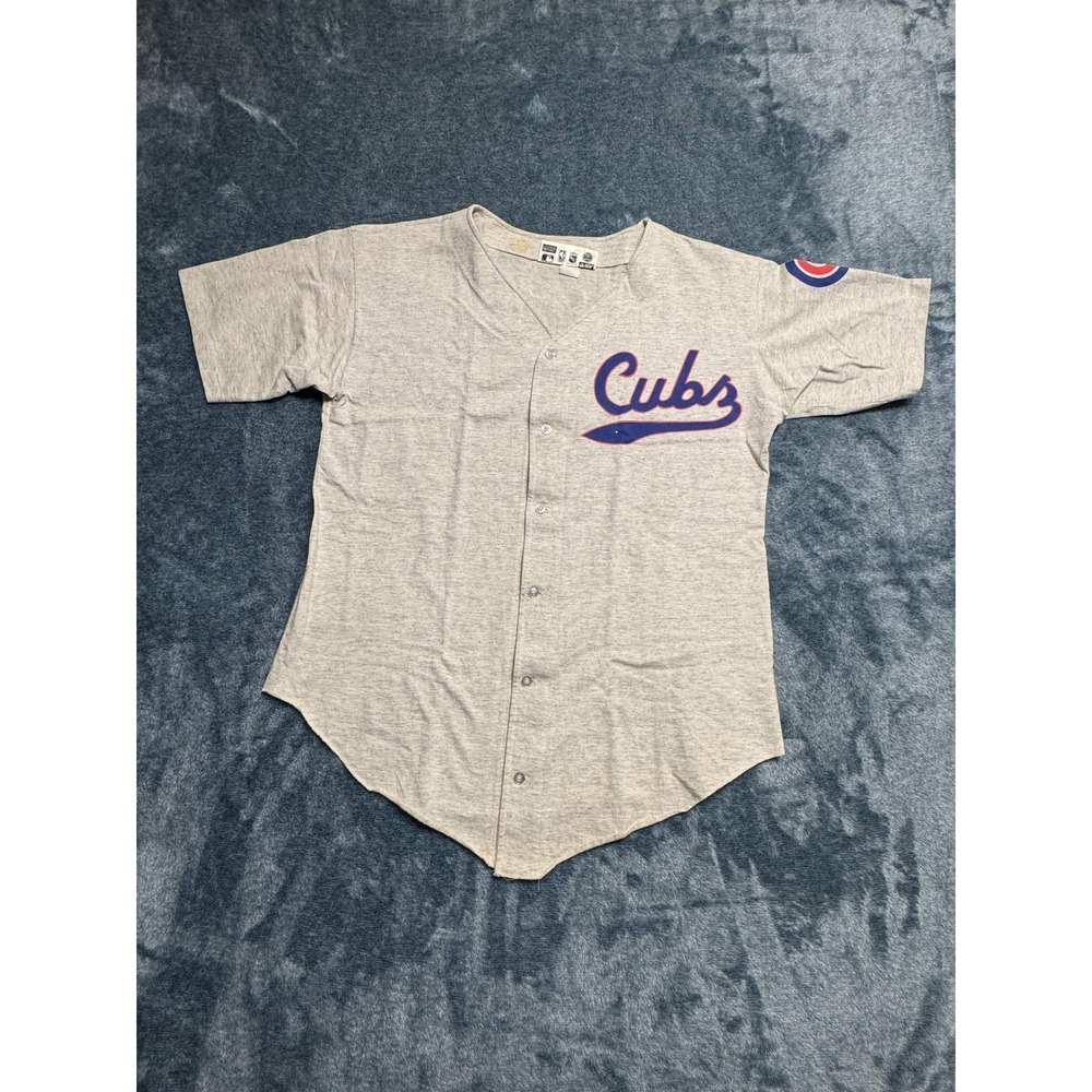 Winning Streak Chicago Cubs Vintage Jersey Large Gray Button Up MLB USA Made